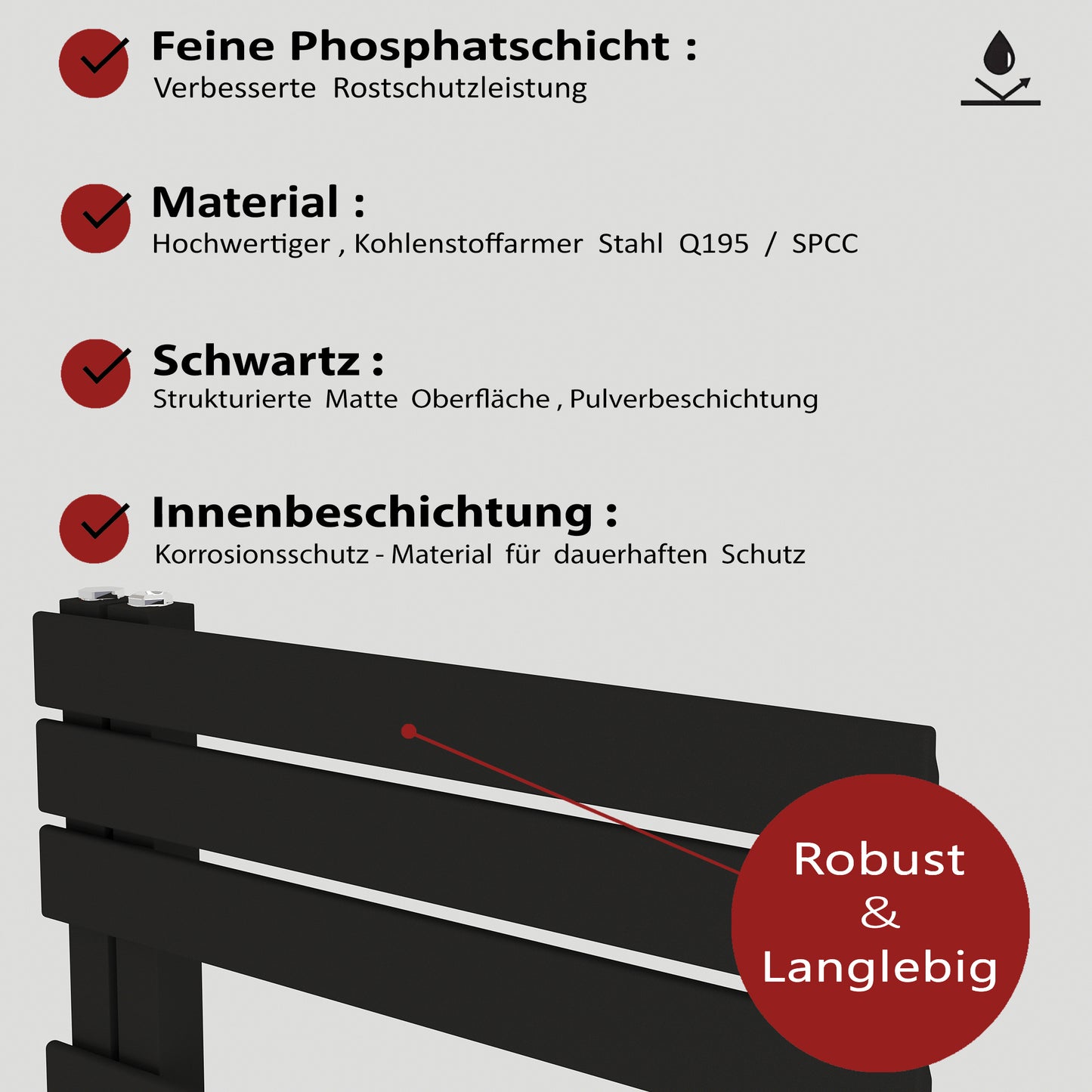 Badheizkörper und Handtuchheizkörper - DIADEM Design - seitlich offen
