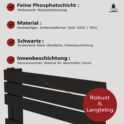 Badheizkörper und Handtuchheizkörper - DIADEM Design - seitlich offen