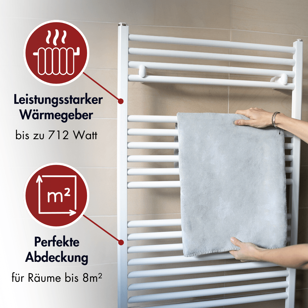 Austauschheizkörper Badheizkörper Handtuchheizkörper Paneelheizkörper Designheizkörper Elektroheizkörper seitlich Badezimmer Alrakis weiß weiss