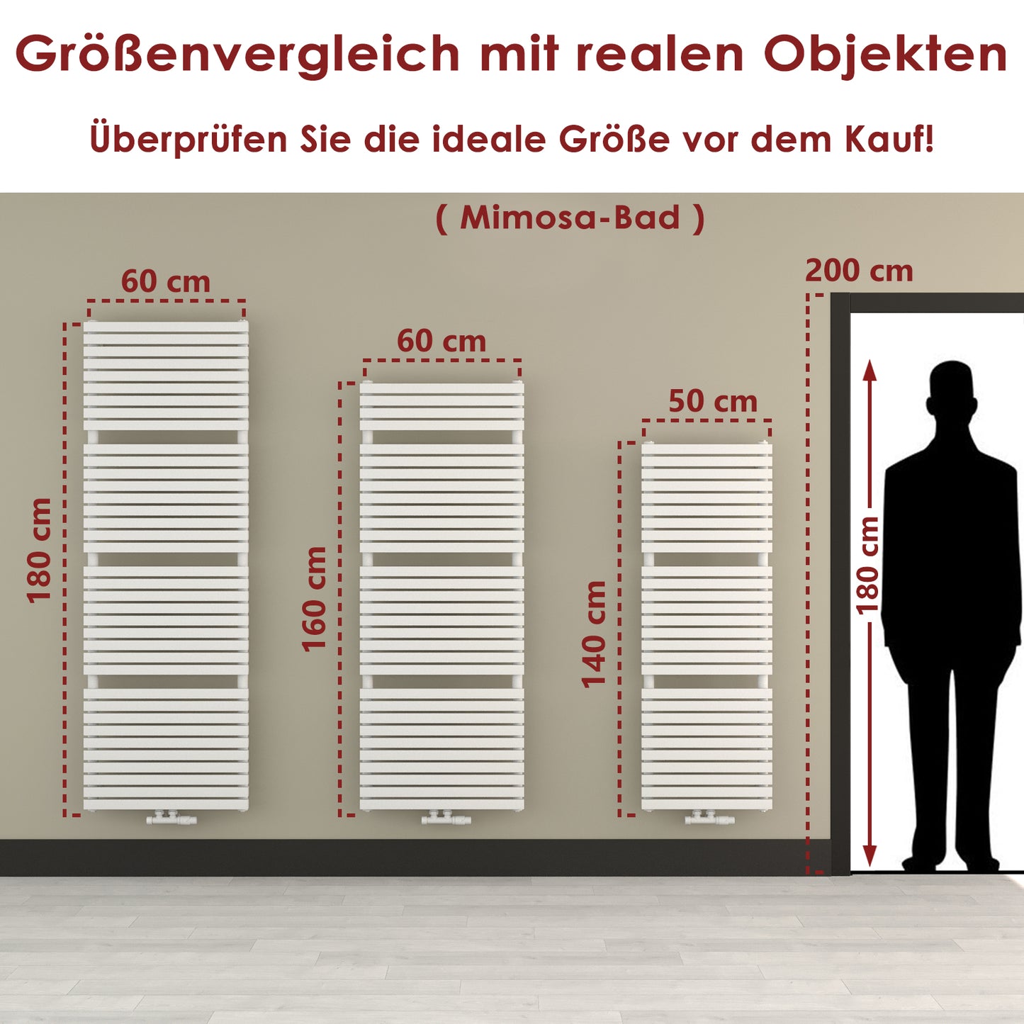 Badheizkörper Paneelheizkörper  1350 Watt MIMOSA