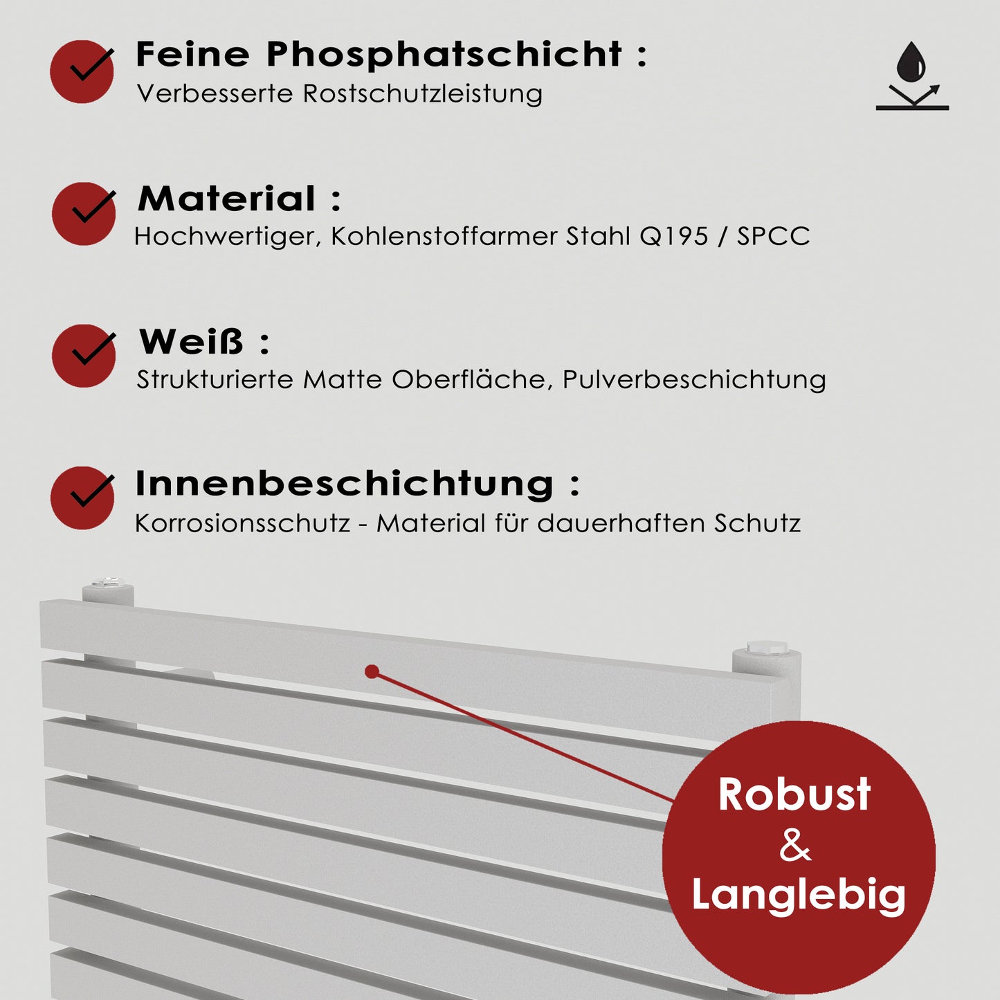 Badheizkörper Paneelheizkörper  1350 Watt MIMOSA