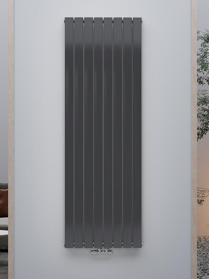 Pollux Design Paneelheizkörper 2-Lagig Wohnraumheizkörper 2296 Watt Senkrecht Anthrazit