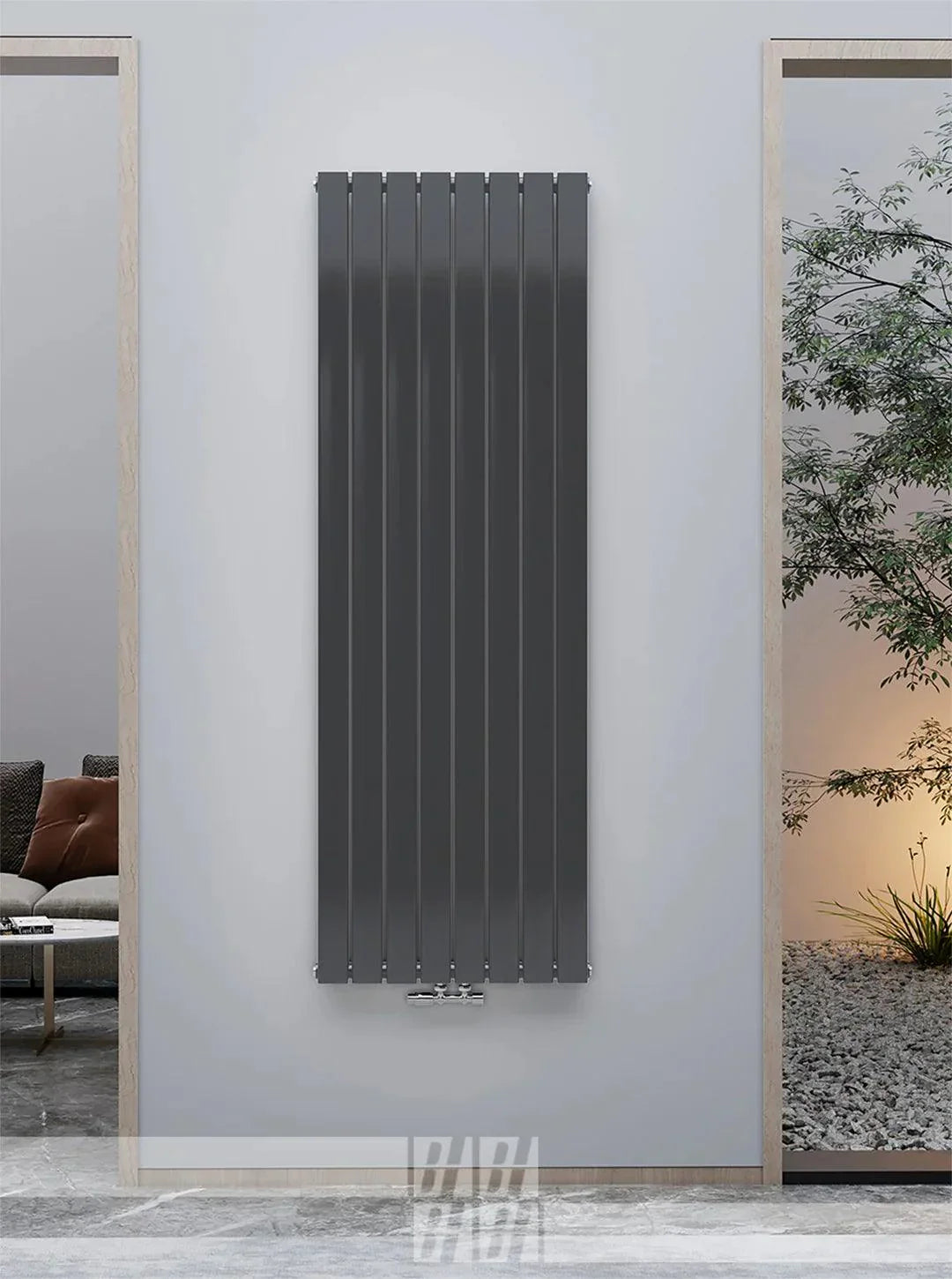 Pollux Design Paneelheizkörper 2-Lagig Wohnraumheizkörper 2296 Watt Senkrecht Anthrazit