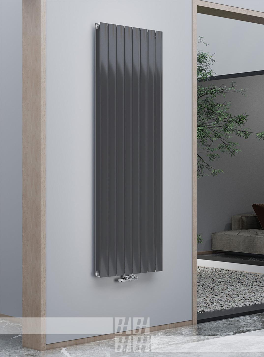 Pollux Design Paneelheizkörper 2-Lagig Wohnraumheizkörper 2296 Watt Senkrecht Anthrazit