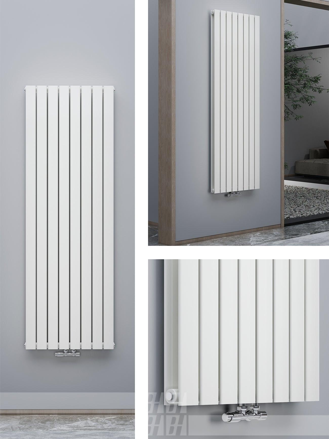 Pollux Design Paneelheizkörper 2-Lagig Wohnraumheizkörper 2296 Watt Senkrecht Weiss