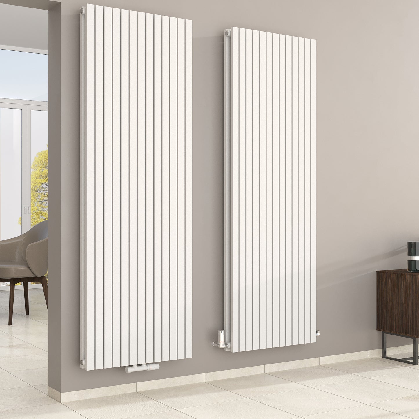 Wohnraumheizkörper Paneelheizkörper Vertikal 2-Lagig Vertikal 2639/3445 WATT MIMOSA Design