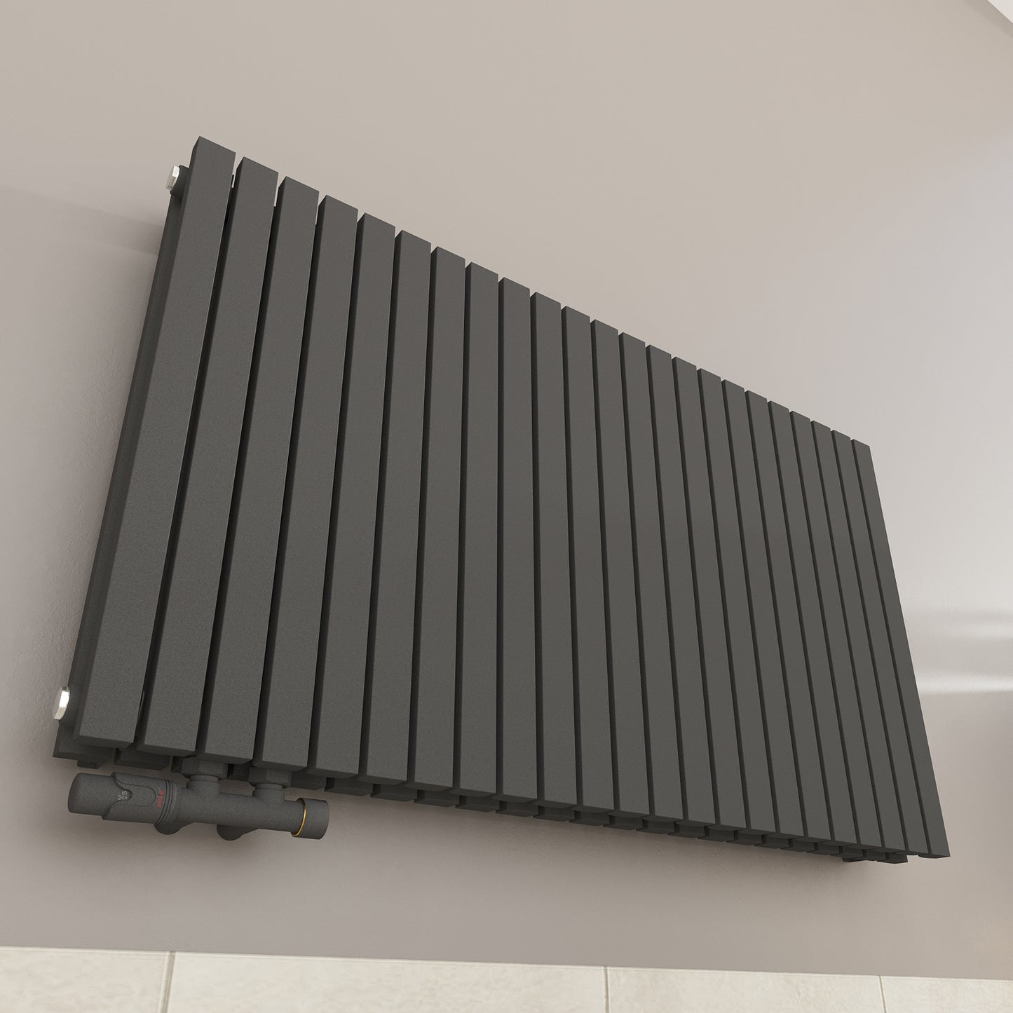 Wohnraumheizkörper Paneelheizkörper 2-Lagig Waagrecht 2672 Watt MIMOSA