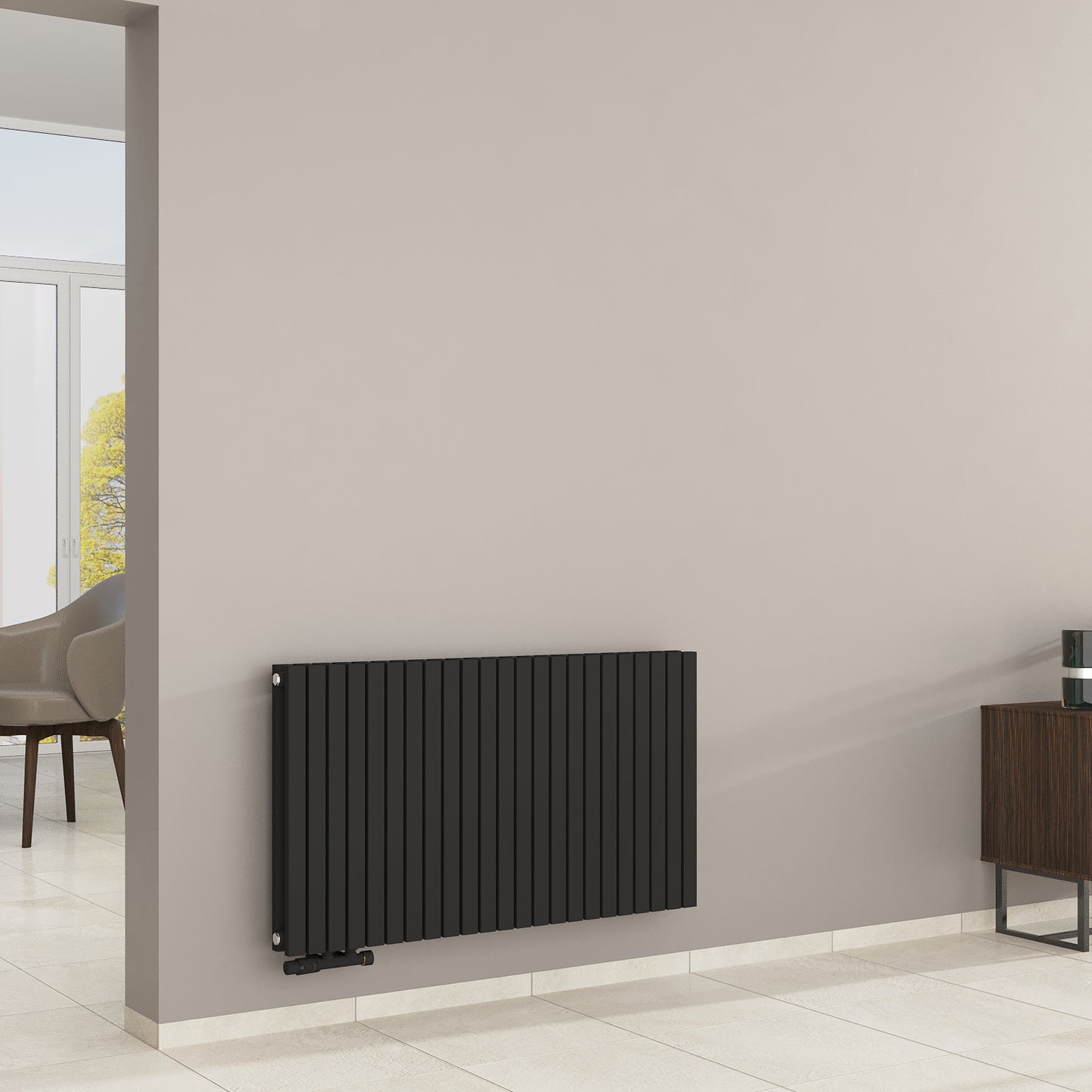 Wohnraumheizkörper Paneelheizkörper 2-Lagig Waagrecht 2672 Watt MIMOSA