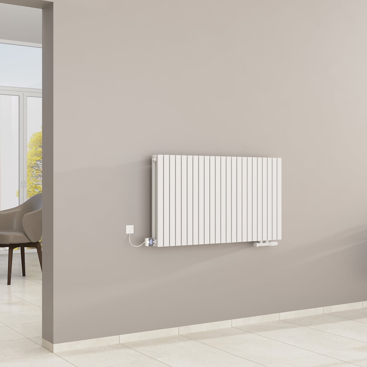 Wohnraumheizkörper Paneelheizkörper 2-Lagig Waagrecht 2672 Watt MIMOSA