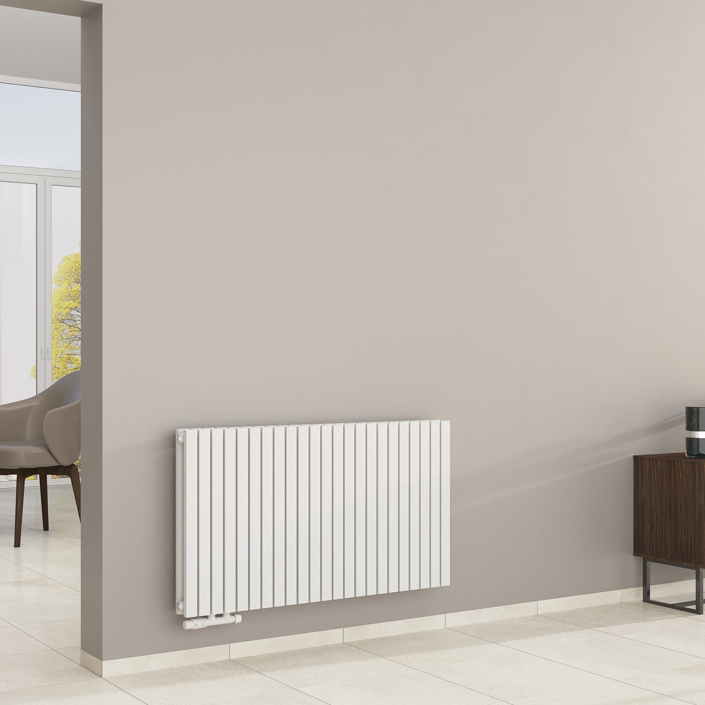 Wohnraumheizkörper Paneelheizkörper 2-Lagig Waagrecht 2672 Watt MIMOSA