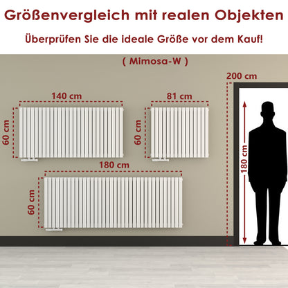 Wohnraumheizkörper Paneelheizkörper 2-Lagig Waagrecht 2672 Watt MIMOSA